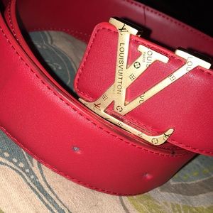 Louis Vuitton’s red leather belt